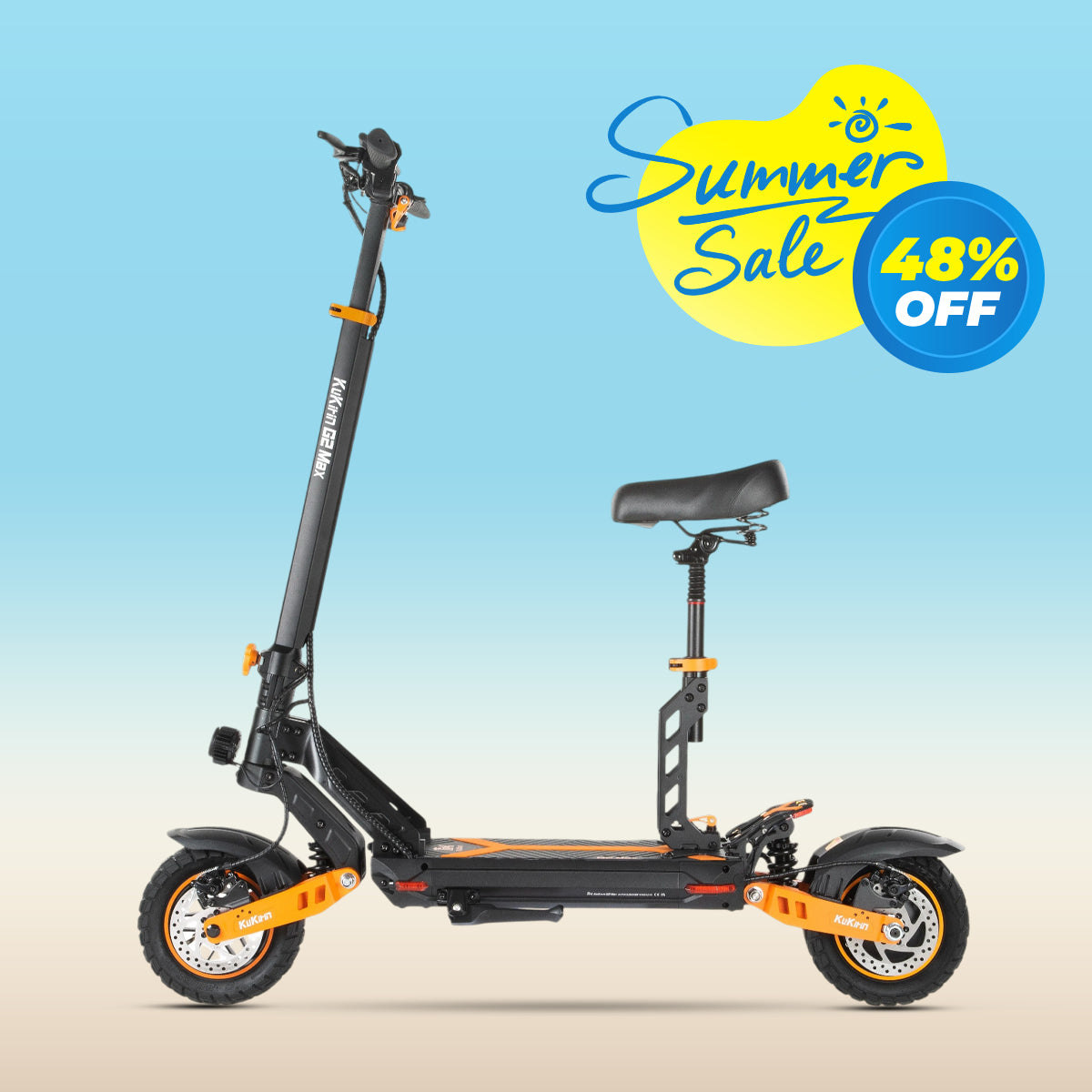KuKirin G2 Max Off-Road Electric Scooter for Adults With Detachable Comfort Seat