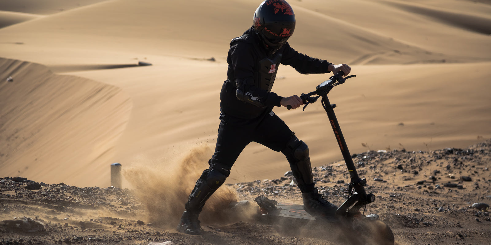 KuKirin off-road electric scooter riding