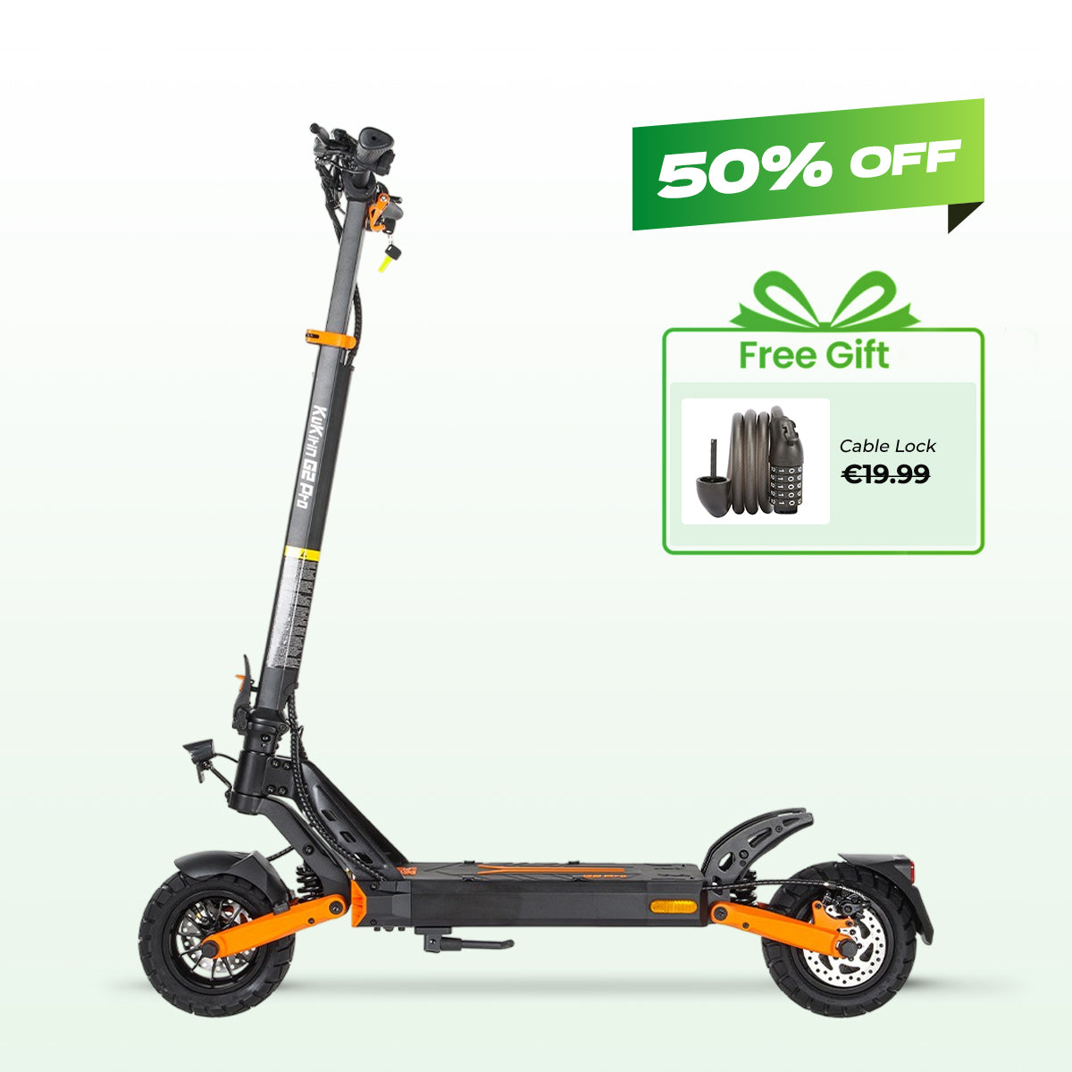 KuKirin G2 Pro ABE electric scooter 65 km max range 20 km/h speed 500W motor 48V 15.6Ah battery EU legal