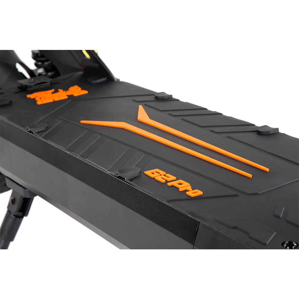 Folded KuKirin G2 Pro ABE electric scooter 65 km max range 20 km/h portable 48V battery 500W