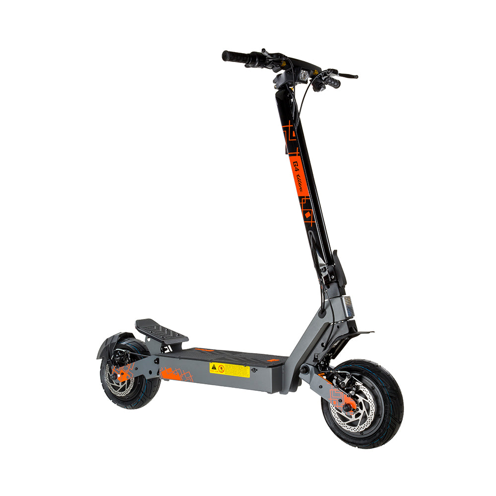 Side Profile of Rider on Portable Electric Scooter Kukirin G4 Ultra with Folding Stem
