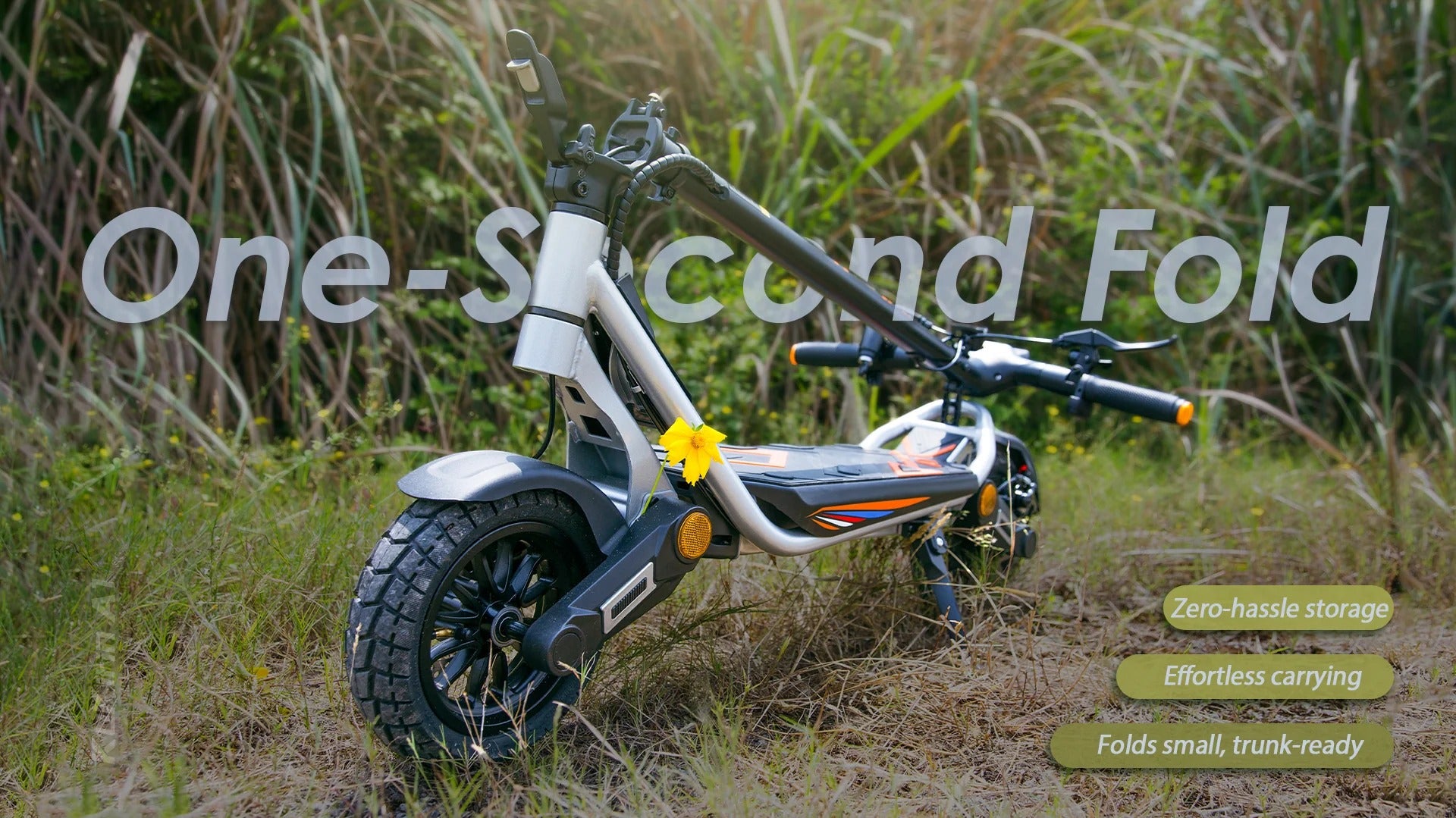 KuKirin A1 Affordable Electric Scooter Folded To Compact 1154x580x535mm Dimensions