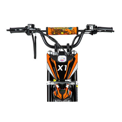 LED headlight and tail light system on KuKirin X1 for night off-road riding