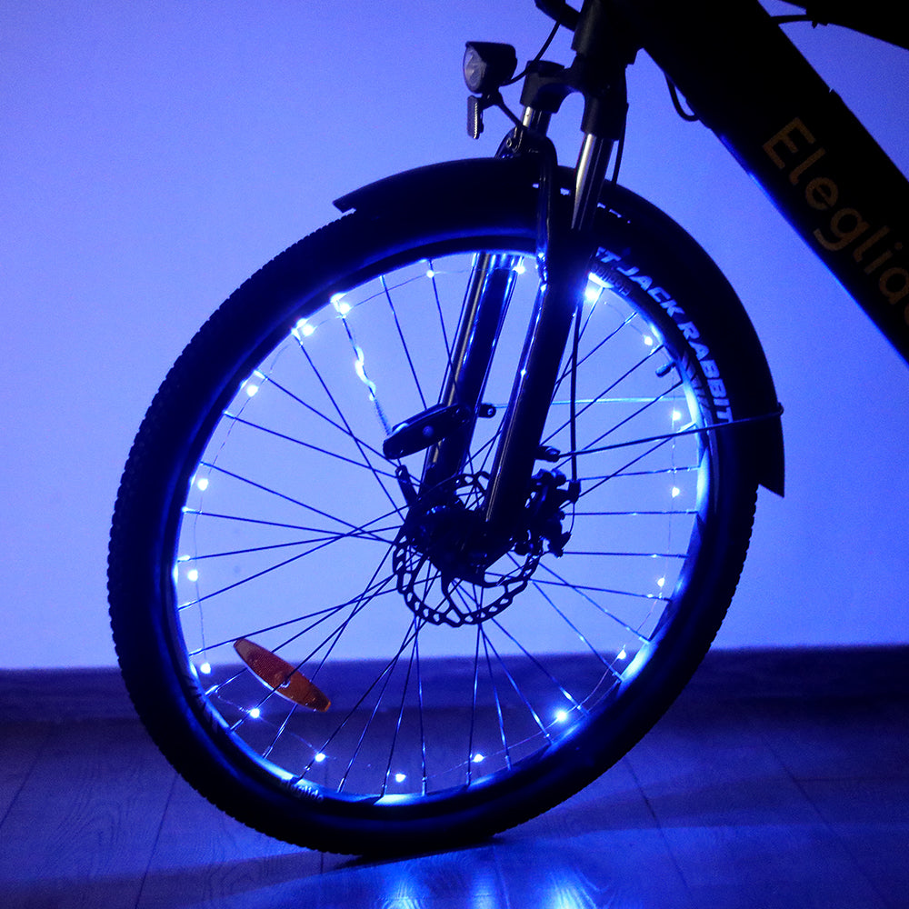 Feux de roue de vélo bleus (2 pièces, sans batterie)