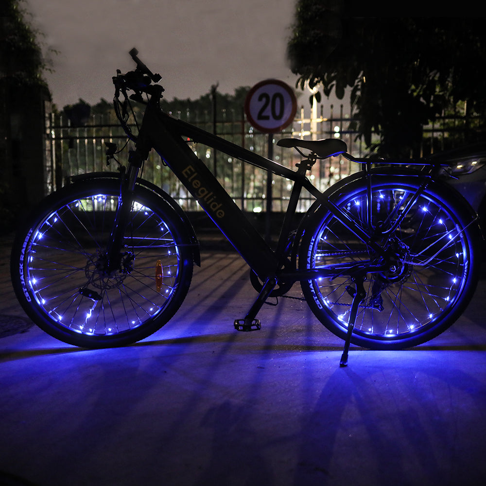Feux de roue de vélo bleus (2 pièces, sans batterie)